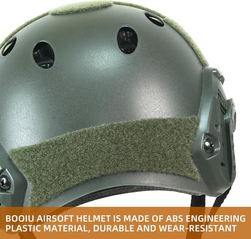 BOYOU Airsoft Helmet, PJ Type Tactical Paintball Fast Military Helmet with Front NVG Mount and Side Rail Breathable Vent Holes for Cosplay Outdoor Activities - Image 5